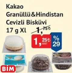 XL KAKAO GRANÜLLÜ&HİNDİSTAN CEVİZLİ BİSKÜVİ